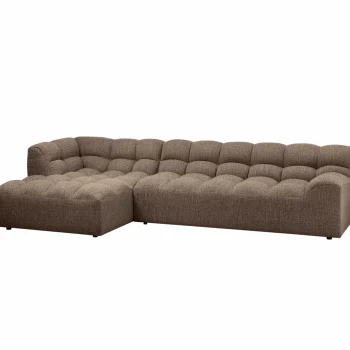 Clearance WOOOD Allure Chaise Longue Links Geweven Stof Donkerbruin Melange