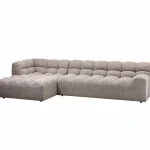 New WOOOD Allure Chaise Longue Links Geweven Stof Klei Melange