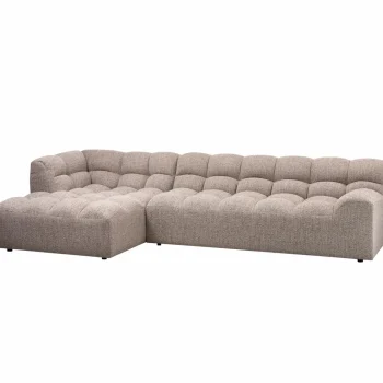Hot WOOOD Allure Chaise Longue Links Geweven Stof Bruin Melange