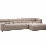 Hot WOOOD Allure Chaise Longue Rechts Geweven Stof Bruin Melange