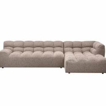 Hot WOOOD Allure Chaise Longue Rechts Geweven Stof Bruin Melange
