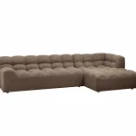 Clearance WOOOD Allure Chaise Longue Rechts Geweven Stof Donkerbruin Melange