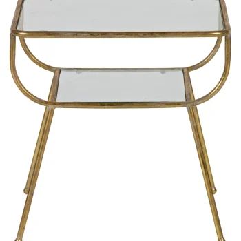 Hot WOOOD Amazing Bijzettafel Metaal/glas Antique Brass
