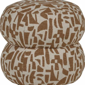 Clearance WOOOD Anic Poef Met Grafisch Patroon Bruin