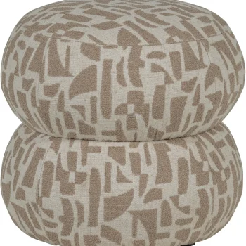 Online WOOOD Anic Poef Met Grafisch Patroon Zand