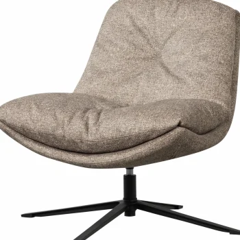 Clearance WOOOD Arve Draaifauteuil Bedrukte Stof Natural Melange