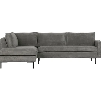 Best WOOOD Arwin Hoekbank Ribstof Links Olijfgroen