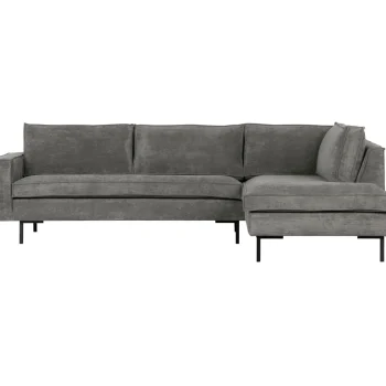 Best WOOOD Arwin Hoekbank Ribstof Rechts Olijfgroen