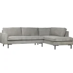 Sale WOOOD Arwin Hoekbank Ribstof Rechts Vergrijsd Groen Verweerd Groen