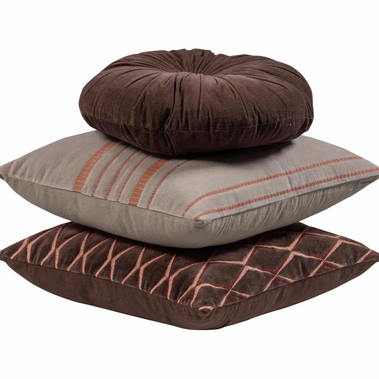 aziz-kussens-velvet-bruinnatur-TCkyybGi-0.webp Fashion WOOOD Aziz Kussens Velvet Bruin/naturel - Set Van 3