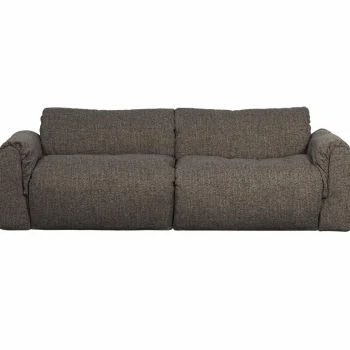 Hot WOOOD Baggy 2-zits Bank Geweven Stof Warmgrijs Melange Warm Grijs Melange