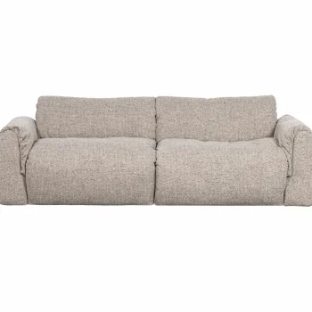 Clearance WOOOD Baggy 2-zits Bank Geweven Stof Naturel Melange