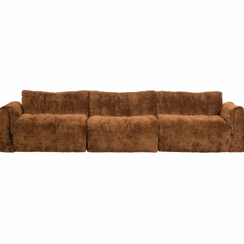 Discount WOOOD Baggy 3-zits Bank 3D Chenille Middenbruin