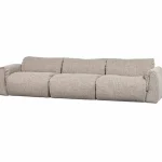 Hot WOOOD Baggy 3-zits Bank Geweven Stof Naturel Melange