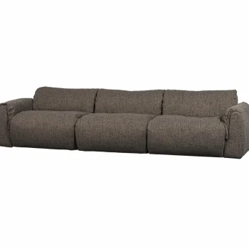 Hot WOOOD Baggy 3-zits Bank Geweven Stof Warmgrijs Melange Warm Grijs Melange