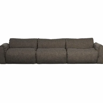 Hot WOOOD Baggy 3-zits Bank Geweven Stof Warmgrijs Melange Warm Grijs Melange