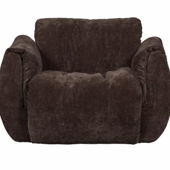 Outlet WOOOD Baggy Draaifauteuil 3D Chenille Donkerbruin
