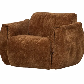 Outlet WOOOD Baggy Draaifauteuil 3D Chenille Middenbruin
