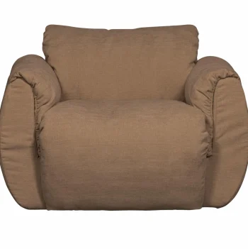 Hot WOOOD Baggy Draaifauteuil Geweven Chenille Bruin