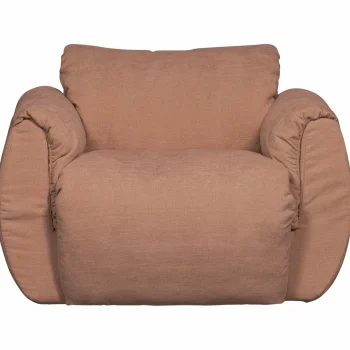 Clearance WOOOD Baggy Draaifauteuil Geweven Chenille Oud Roze Oudroze