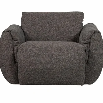 Outlet WOOOD Baggy Draaifauteuil Geweven Stof Warmgrijs Melange