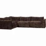 Outlet WOOOD Baggy Hoekbank Links 3D Chenille Donkerbruin