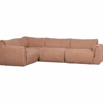 Hot WOOOD Baggy Hoekbank Links Geweven Chenille Oud Roze Oudroze