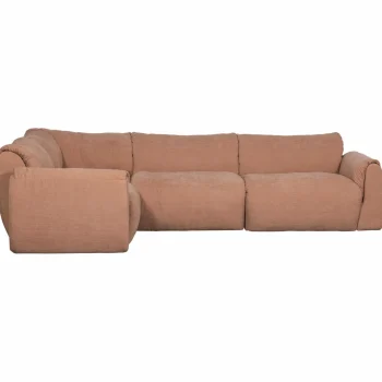 Hot WOOOD Baggy Hoekbank Links Geweven Chenille Oud Roze Oudroze