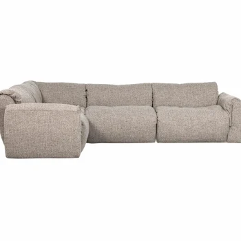 Outlet WOOOD Baggy Hoekbank Links Geweven Stof Naturel Melange