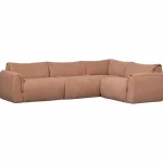 Clearance WOOOD Baggy Hoekbank Rechts Geweven Chenille Oud Roze Oudroze