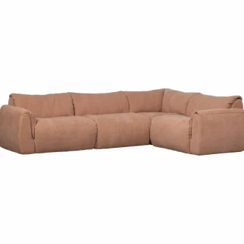 Clearance WOOOD Baggy Hoekbank Rechts Geweven Chenille Oud Roze Oudroze