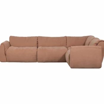 Clearance WOOOD Baggy Hoekbank Rechts Geweven Chenille Oud Roze Oudroze