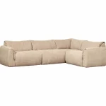 Fashion WOOOD Baggy Hoekbank Rechts Geweven Chenille Zand