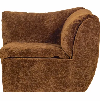 Fashion WOOOD Baggy Hoekelement 3D Chenille Middenbruin