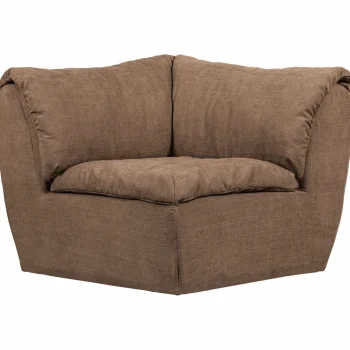 Clearance WOOOD Baggy Hoekelement Geweven Chenille Bruin