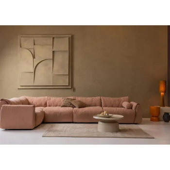 Outlet WOOOD Baggy Hoekelement Geweven Chenille Oudroze