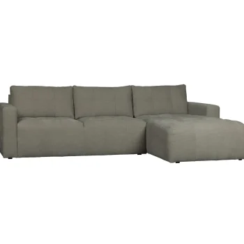 Clearance WOOOD Bar Chaise Longue Geweven Stof Rechts Warm Grijs