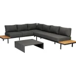 New WOOOD Bari Loungeset Aluminium Polywood Incl. Kussens Donkergrijs
