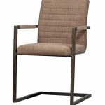 Online WOOOD Bas Eetkamerstoel Geweven Stof Bruin Melange