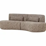 Fashion WOOOD Batavier Half Ronde Bank 4-zits Lichtbruin Melange