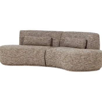 Fashion WOOOD Batavier Half Ronde Bank 4-zits Lichtbruin Melange