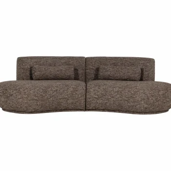 Discount WOOOD Batavier Half Ronde Bank 4-zits Bruin Melange