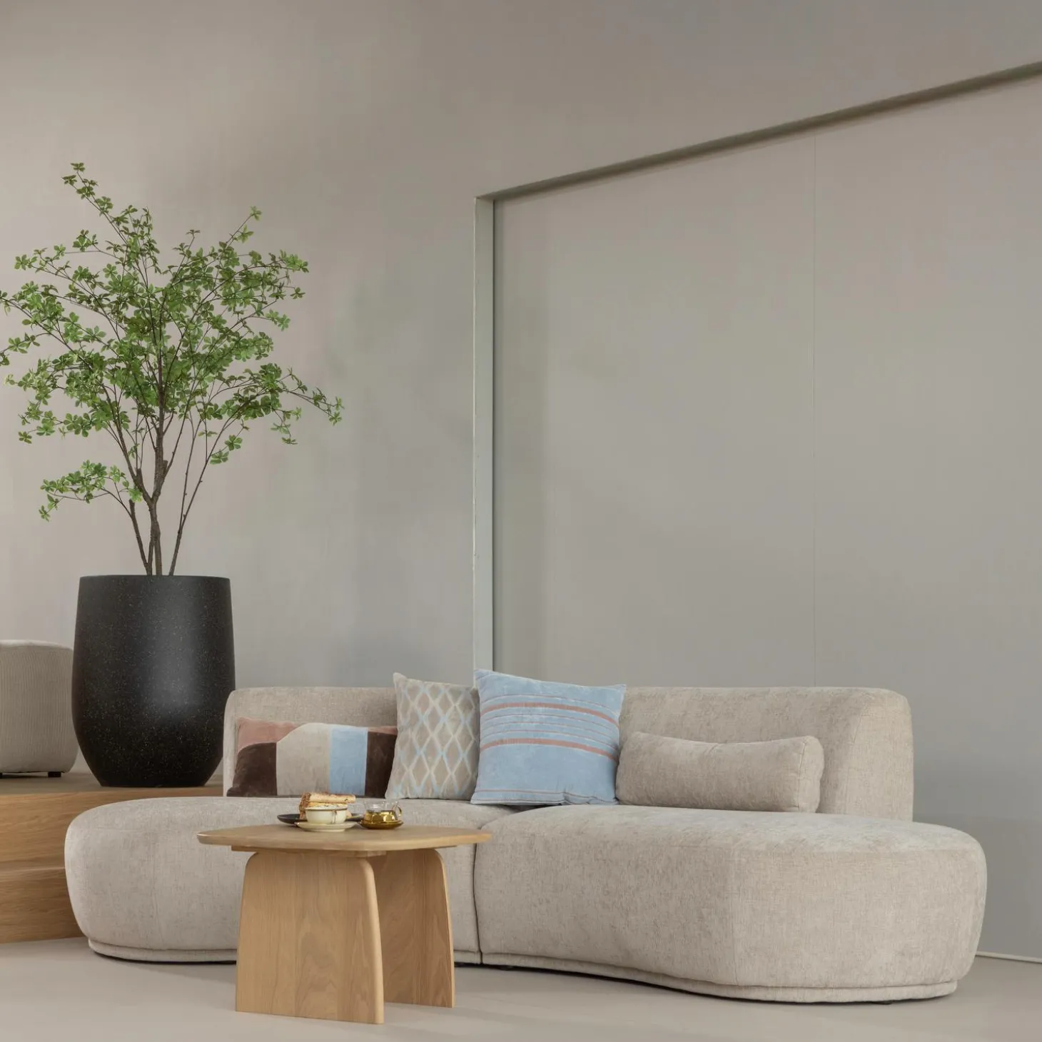 batavier-half-ronde-bank-4-zit-dPRlPEDM-2.webp Discount WOOOD Batavier Half Ronde Bank 4-zits Velvet Melange Zand Zand Melange