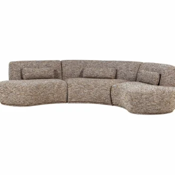 Fashion WOOOD Batavier Half Ronde Bank 6-zits Lichtbruin Melange