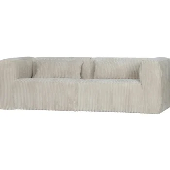 Online WOOOD Bean 3,5-zits Bank Ribstof Naturel