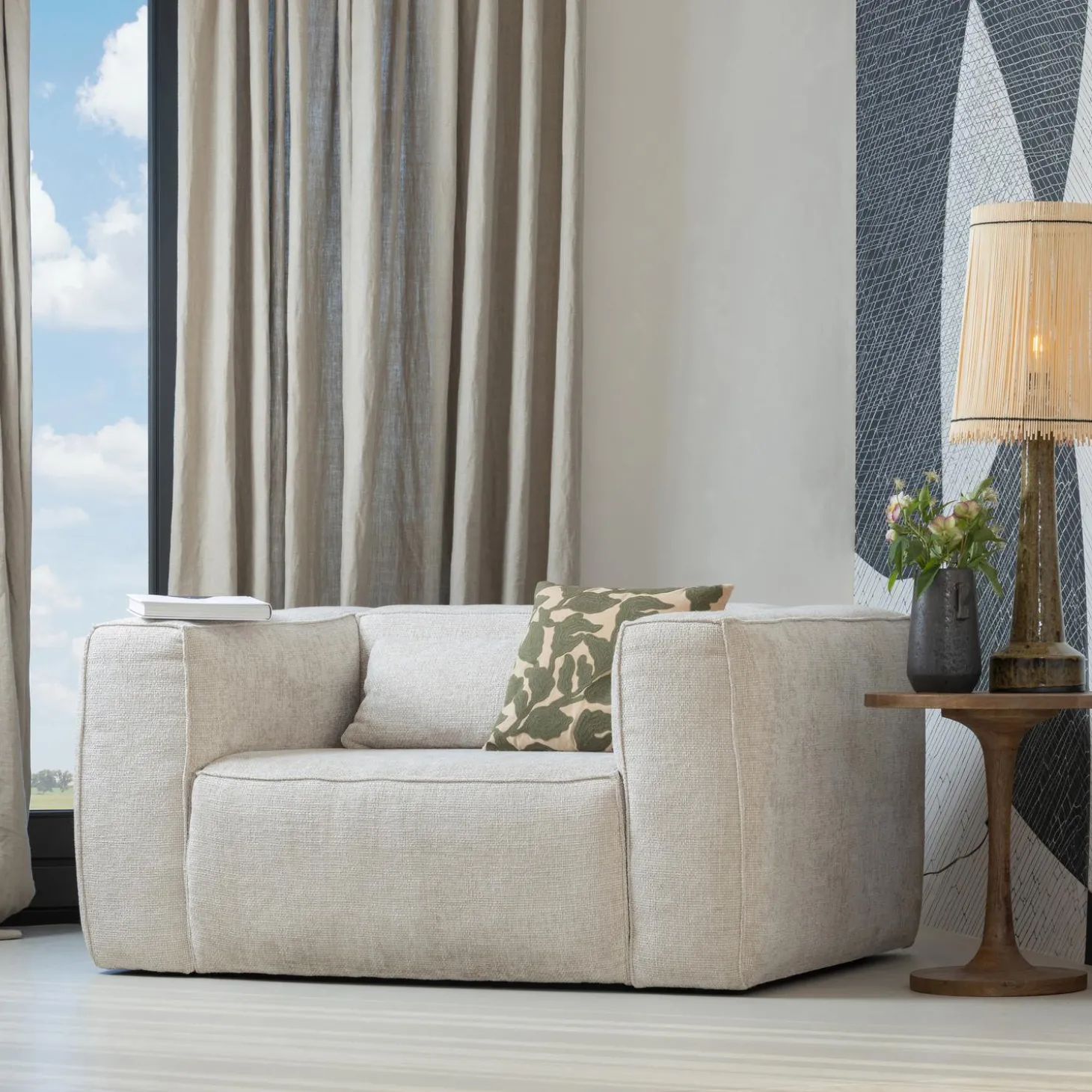 bean-fauteuil-grove-melange-st-yPUfGxEd-1.webp Best WOOOD Bean Fauteuil Grove Melange Stof Naturel