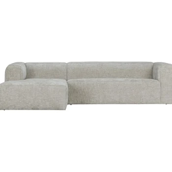 Clearance WOOOD Bean Hoekbank Links Grove Melange Stof Naturel