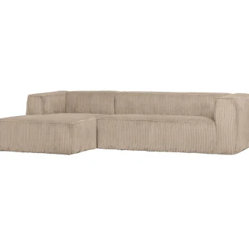 Outlet WOOOD Bean Hoekbank Links Ribstof Travertin
