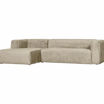 Clearance WOOOD Bean Hoekbank Links Structure Velvet Buttermilk