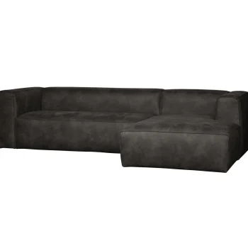 Clearance WOOOD Bean Hoekbank Rechts Ecoleer Zwart